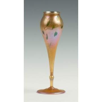 Tiffany Leaf & Vine Flared Tulip Form Vase
