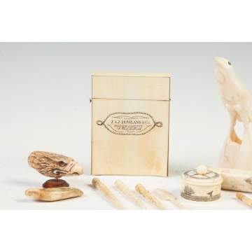 Group of Scrimshaw Whale's Teeth Objects