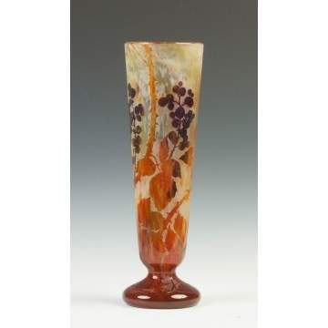 Daum Nancy Cameo Vase with Blackberries