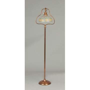 Handel Floor Lamp with Enameled Daffodils