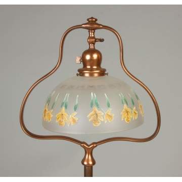 Handel Floor Lamp with Enameled Daffodils