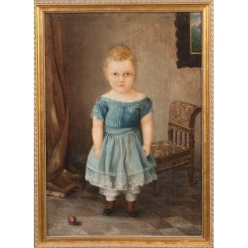Portrait of child in blue dress