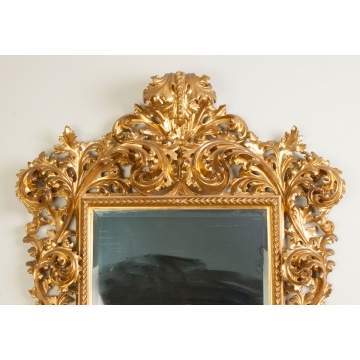 Finely Carved Giltwood Italian Mirror