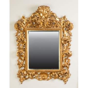 Finely Carved Giltwood Italian Mirror