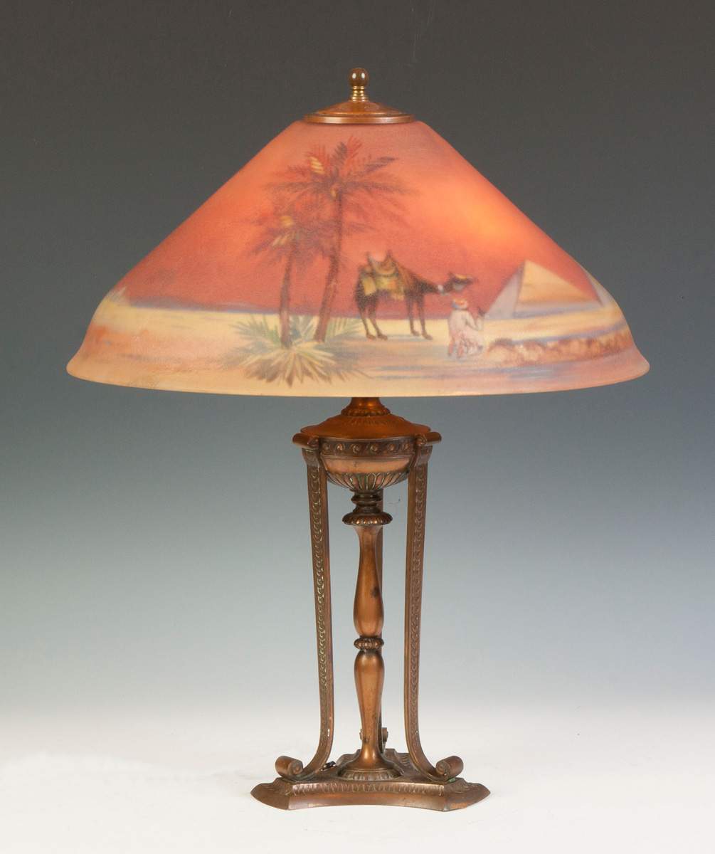 Pairpoint Reverse Painted Lamp, Garden of Allah | Cottone Auctions