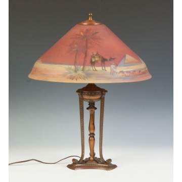 Pairpoint Reverse Painted Lamp, Garden of Allah