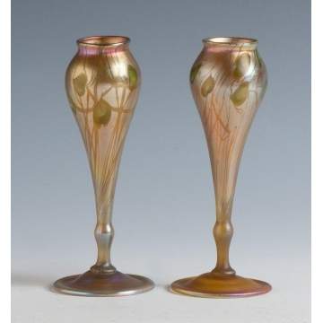 Tiffany Leaf & Vine Cabinet Vases