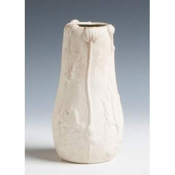 LCT Bisque Pottery Vase with Poppies