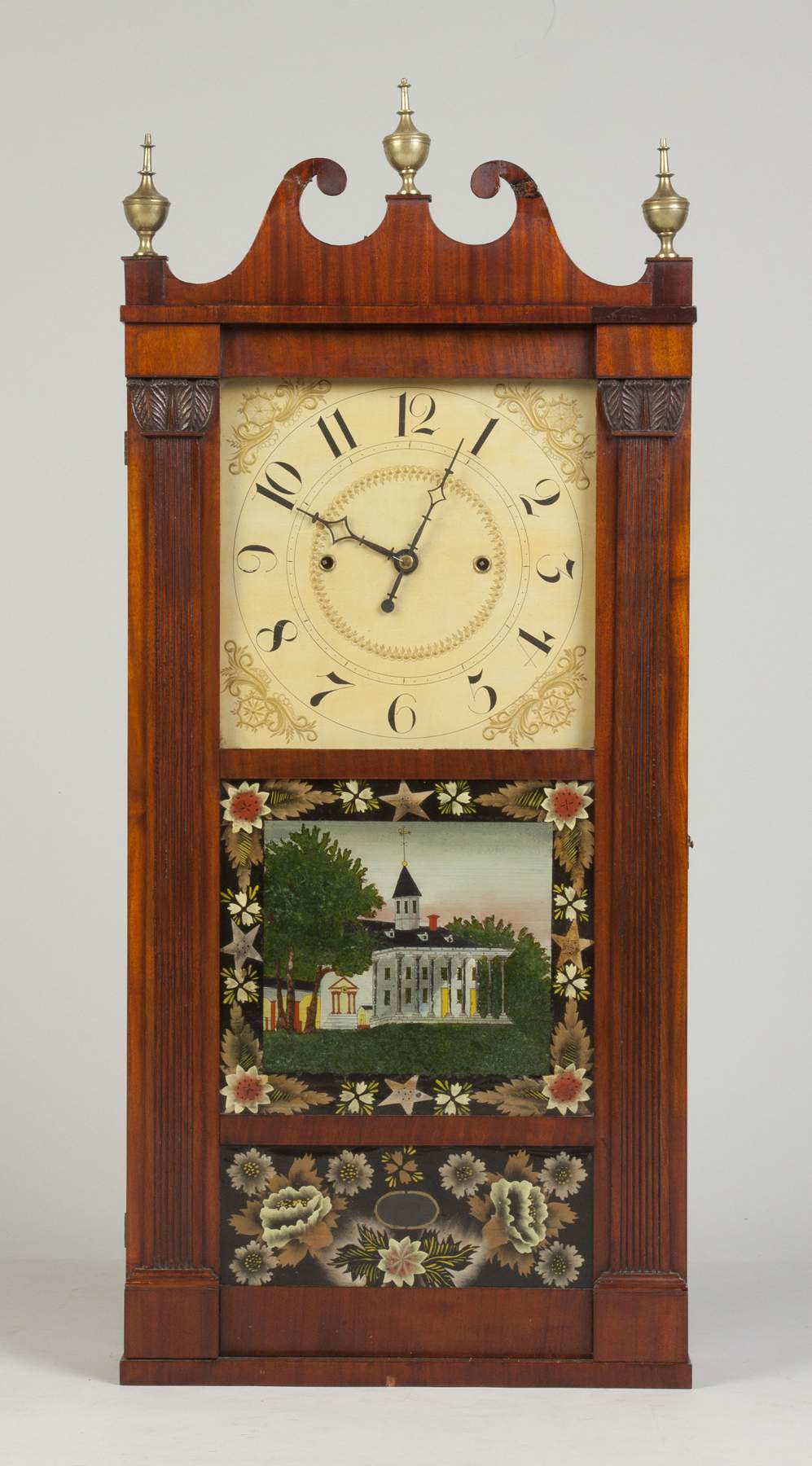 Jerome Thompson Co. Reeded Column & Scroll Shelf Clock | Cottone Auctions