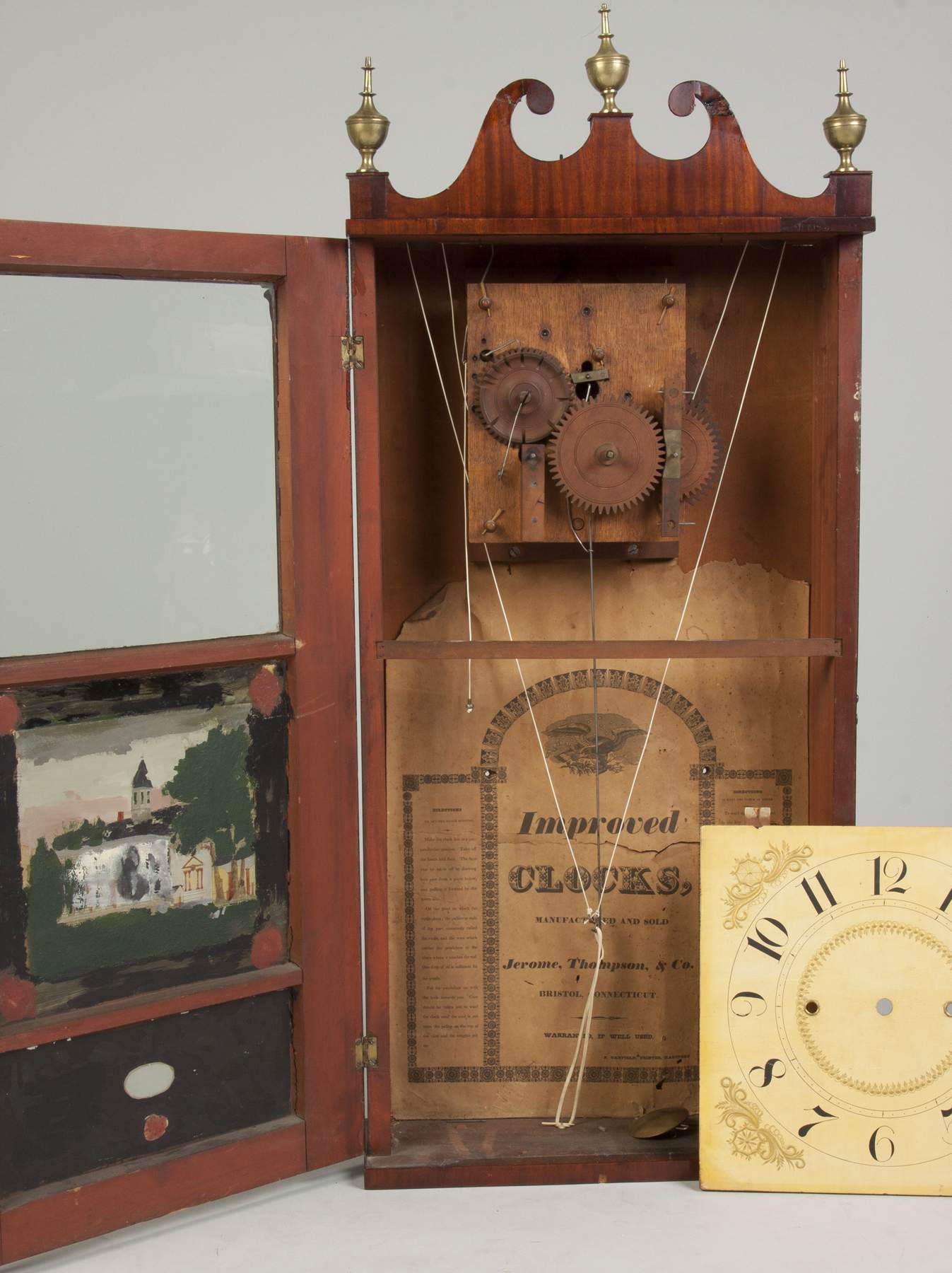 Jerome Thompson Co. Reeded Column & Scroll Shelf Clock | Cottone Auctions