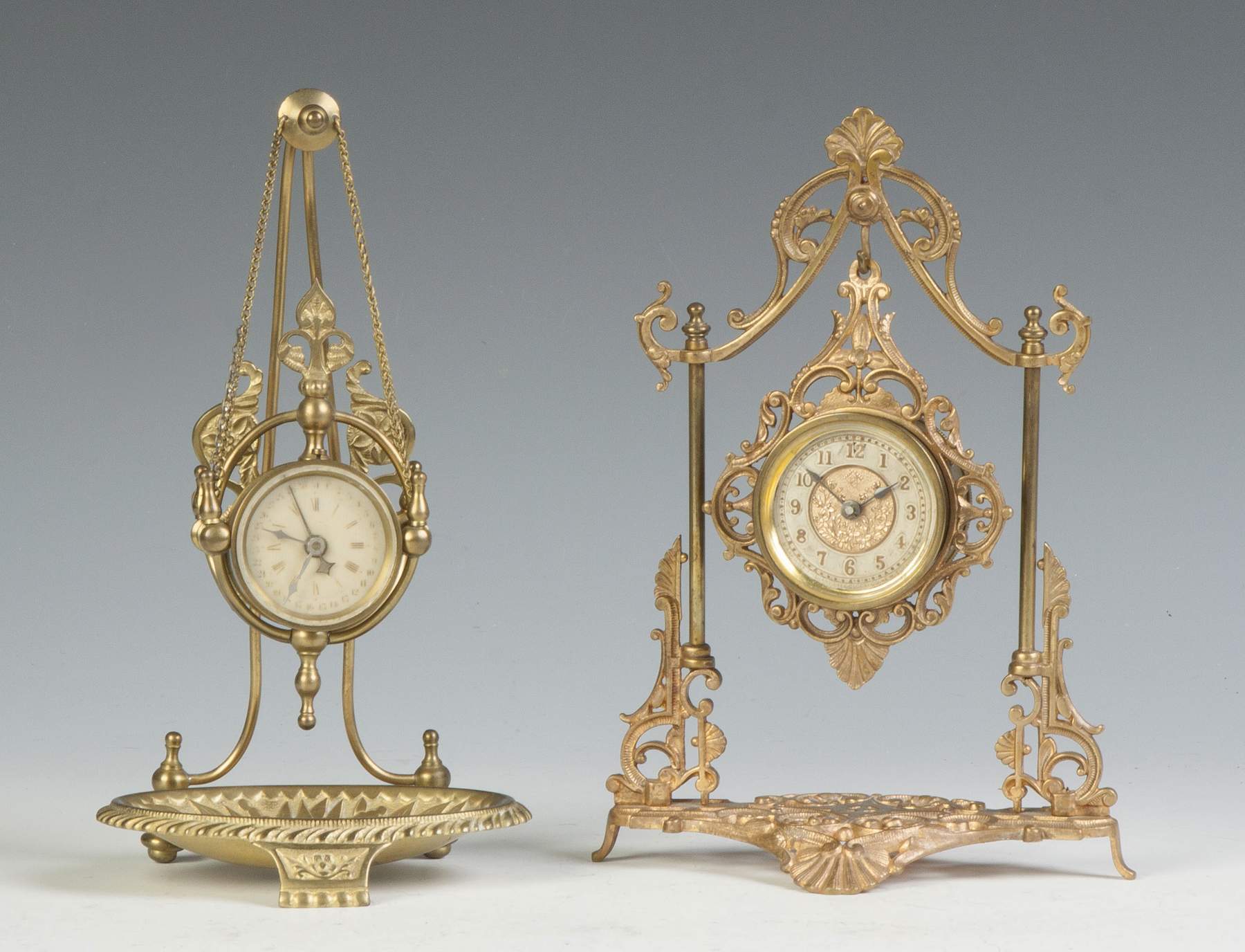 Two Brass Novelty Clocks, Parker Whipple & Ansonia Cottone Auctions