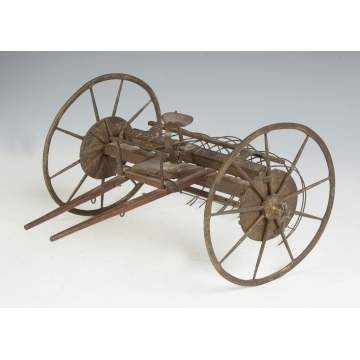 Metal & Wood Hay Rake Patent Model