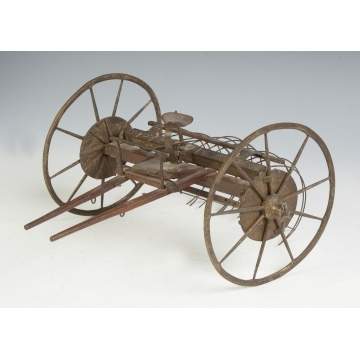 Metal & Wood Hay Rake Patent Model