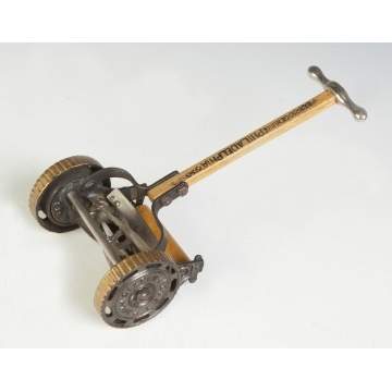 Painted Cast Iron, Nickel Plated Steel & Wood Lawn Mower Salesman Sample