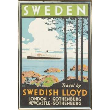 Sweden, Travel By Swedish Lloyd Vintage Travel Poster