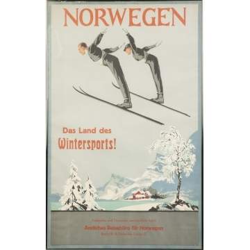 Norwegian Ski Poster by Freda Lingstrom