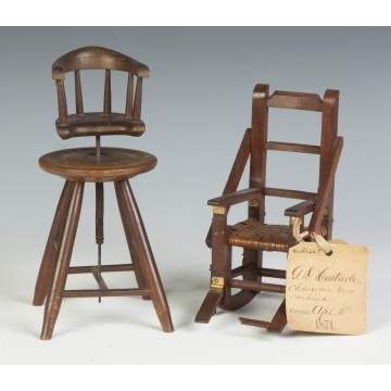 Two Patent Models, Revolving Stool & Barber's Chair