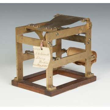 Luther C. Crowell Folding Machine Patent Model