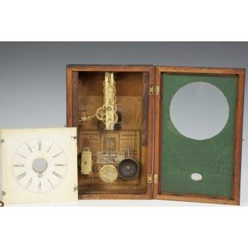 New England Clock Co. Cigar Box Clock with Alarm