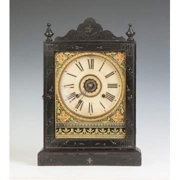 Unusual Ansonia Ebonized East Lake Victorian Shelf Clock