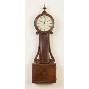 Nehemiah Dodge Wood Front Banjo Clock