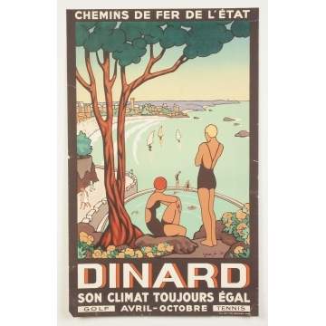 Two Dinard Vintage Travel Poster, Travel & Golf