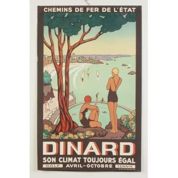 Two Dinard Vintage Travel Poster, Travel & Golf