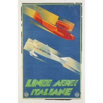 Linee Aeree Italiane Vintage Travel Poster