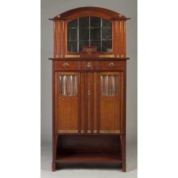 Gustav Knauer, German, Art Nouveau Mahogany Cabinet 