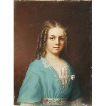 Nelson Cook, Portrait of a Young girl in blue dress