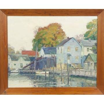 George Renouard (American, 1885-1954) Boathouses