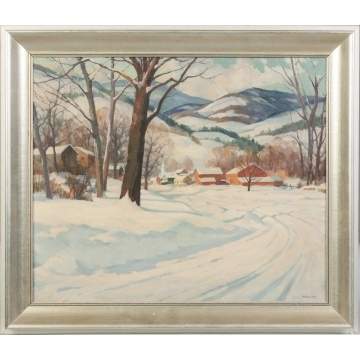 Clifford M. Ulp (Rochester NY, 1885-1958)  Village in Winter