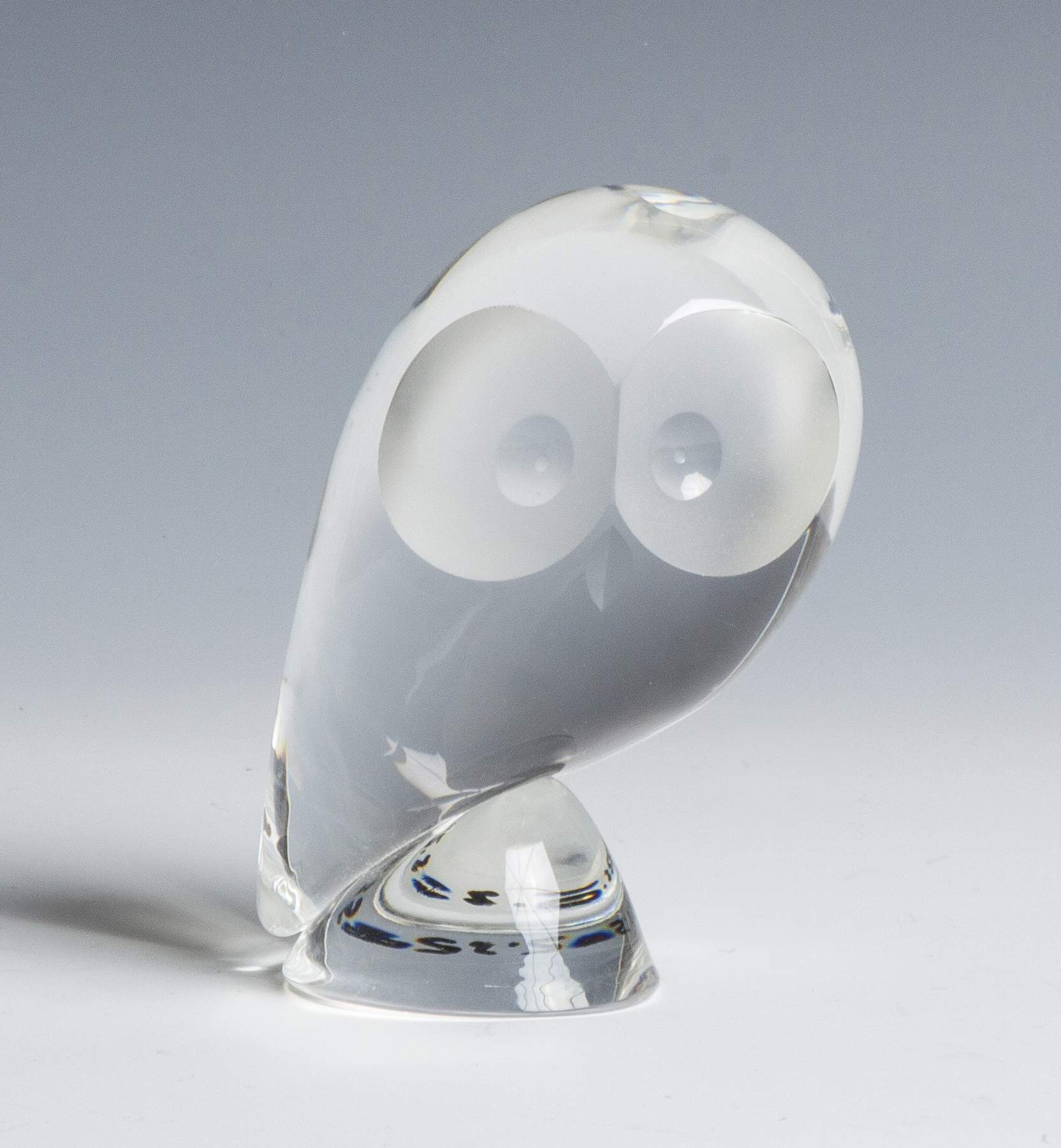 Owl Donald Pollard Steuben Crystal Glass Figurine VTG Art Frosted