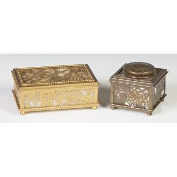 Tiffany Studios Bronze Box & Inkwell
