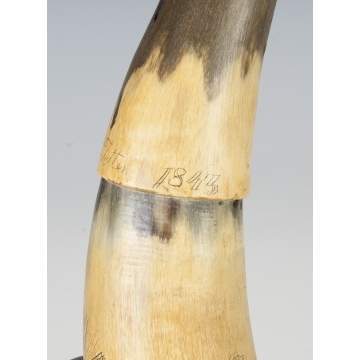 Powder Horn Engraved by Levi Tottem