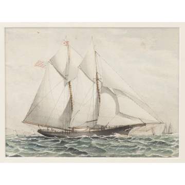 American Clipper Ship Watercolor
