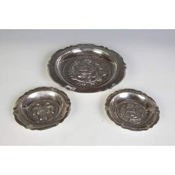Three Sterling Silver Serving Trays