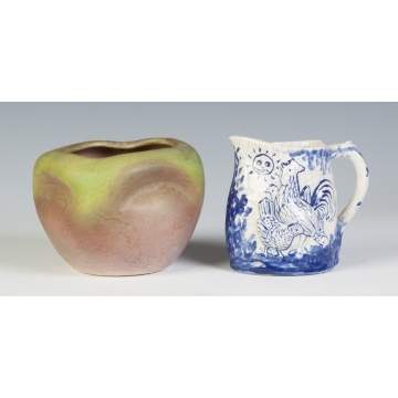 Weller Art Pottery Vase & Dedham Pitcher