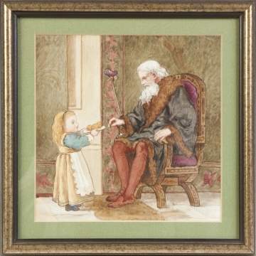 Painting of a young girl & man