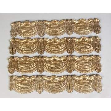 Eight Stamped Brass Valences