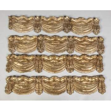 Eight Stamped Brass Valences