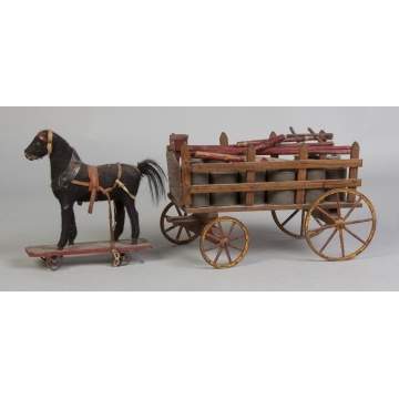 Pull Toy with Milk Cart