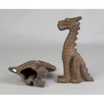 Patinaed Bronze Dragons