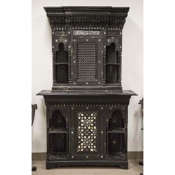 19th Century Ebonized & Mother of Pearl Side Cabinet