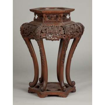 Chinese Carved Hardwood Stand
