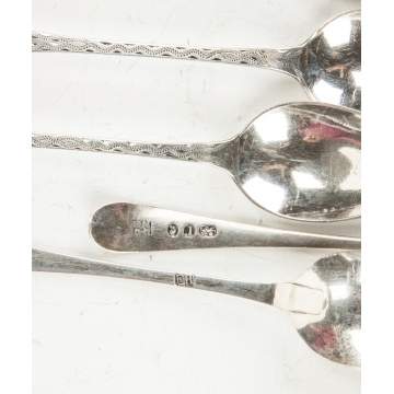 Two Sets of Coin Silver Teaspoons