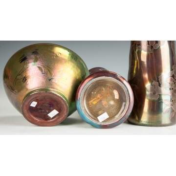 Three Pieces of Art Glass & Pottery