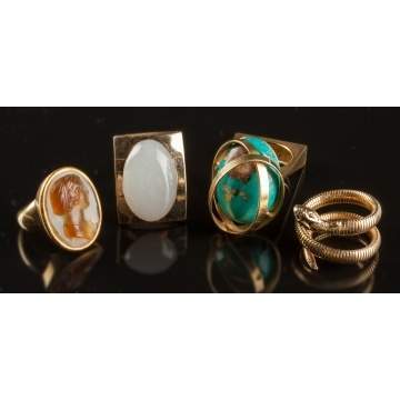 4 Vintage Gold Rings