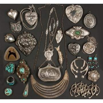 Group of Vintage Silver & Turquoise Jewelry