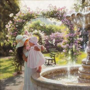 Andrei Belichenko (Russian, B 1974) & Maria Boohtiyarova  (Russian, 20/21st century) "Au Bord de La Fontaine"